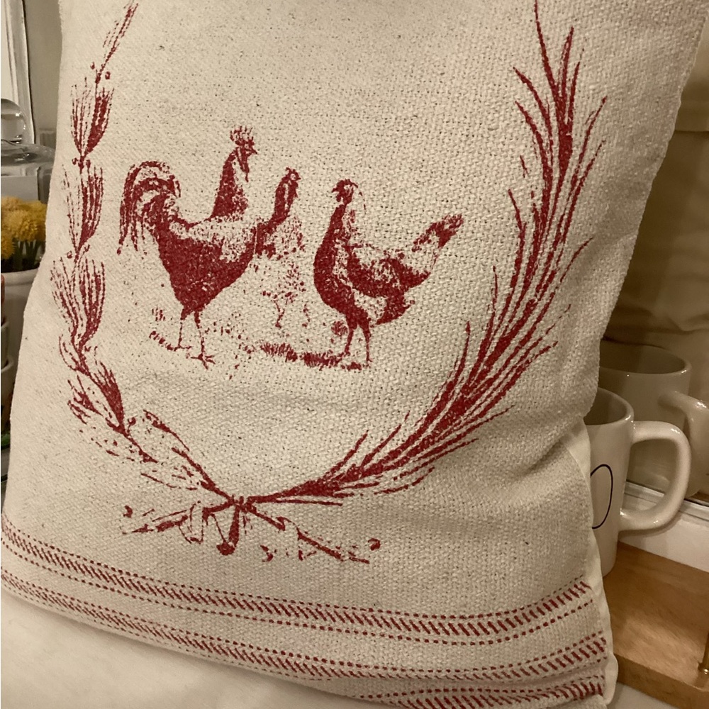 Farmhouse style chicken pillow cover